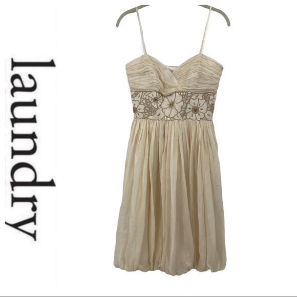 Laundry by Design Dresses & Skirts - 💕SALE💕 Laundry Ivory Silk Embellished Mini Dress